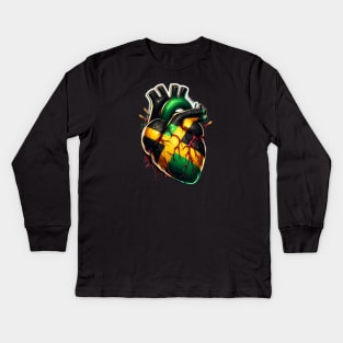 Jamaican Heart Kids Long Sleeve T-Shirt